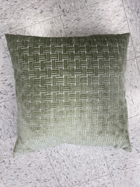 GREEN GEOMETRIC PATTERN VELOUR PILLOW