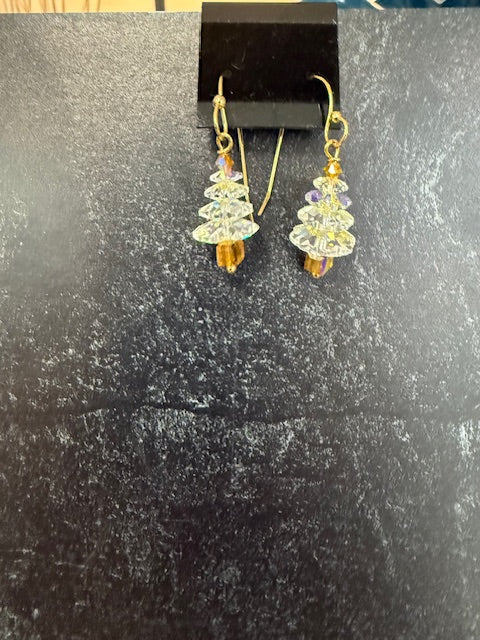 JANNIES JEWELS - EARRINGS 213 CLEAR CRYSTAL CHRISTMAS TREES