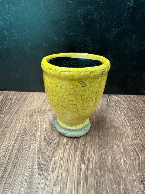 CRACKLED CERAMIC URN PLANTER - ASSORTED