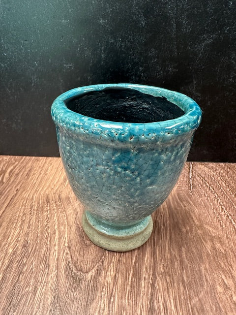 CRACKLED CERAMIC URN PLANTER - ASSORTED