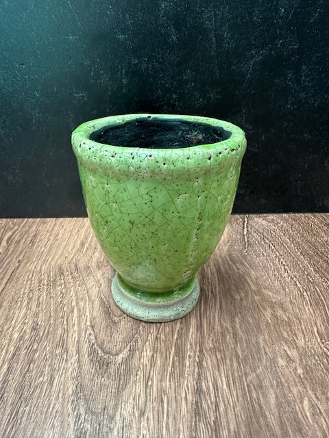 CRACKLED CERAMIC URN PLANTER - ASSORTED