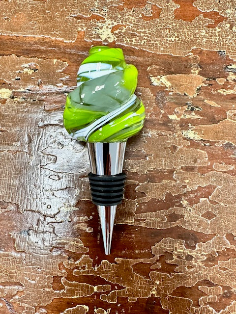 JAMES HAYES HAND BLOWN GLASS WINE BOTTLE STOPPER