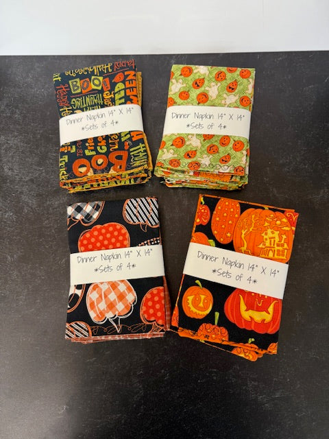 TA-DAH DESIGN 14X14 NAPKINS - HALLOWEEN AND THANKSGIVING - SET OF 4