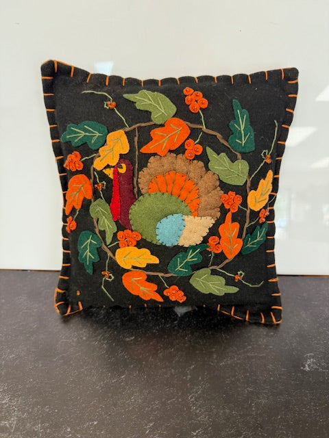FELTED TURKEY 8x8 PILLOW