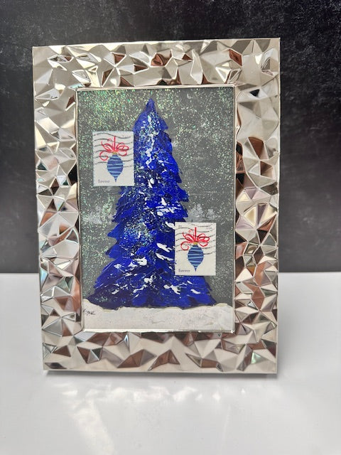 RON YORK GOING POSTAL HOLIDAY SERIES - BLUE CHRISTMAS WITH 2012 HOLIDAY BAUBLES STAMPS