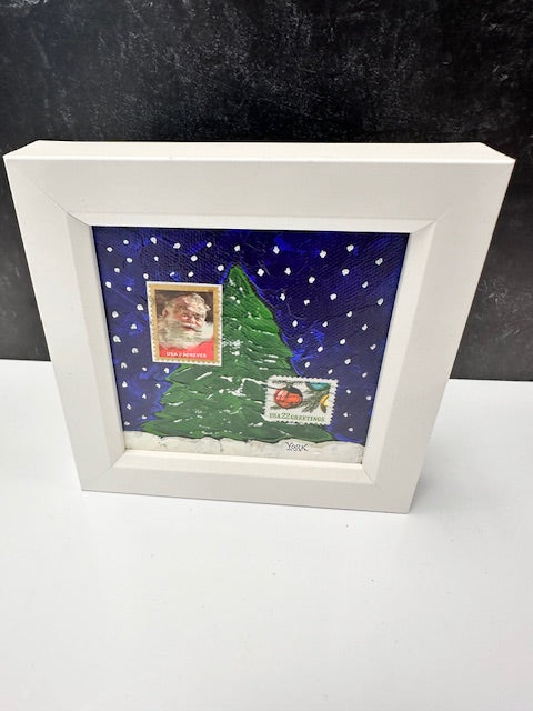 RON YORK GOING POSTAL HOLIDAY SERIES - CHRISTMAS WITH 1987 CHRISTMAS ORNAMENTS & 2018 SANTA LAUGHING STAMPS