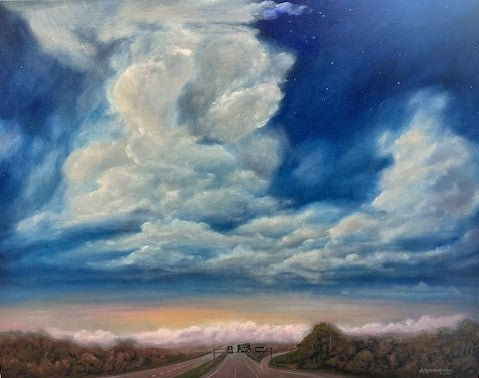 MICHELLE MURAKAMI ORIGINAL ARTWORK - "HERE, THERE, & EVERYWHERE" OIL ON CANVAS