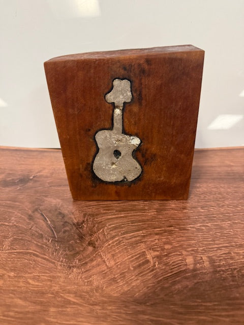 LOCALLY MADE BY JINGO WORKS - WOOD BLOCK METAL ARTWORK - ASSORTED