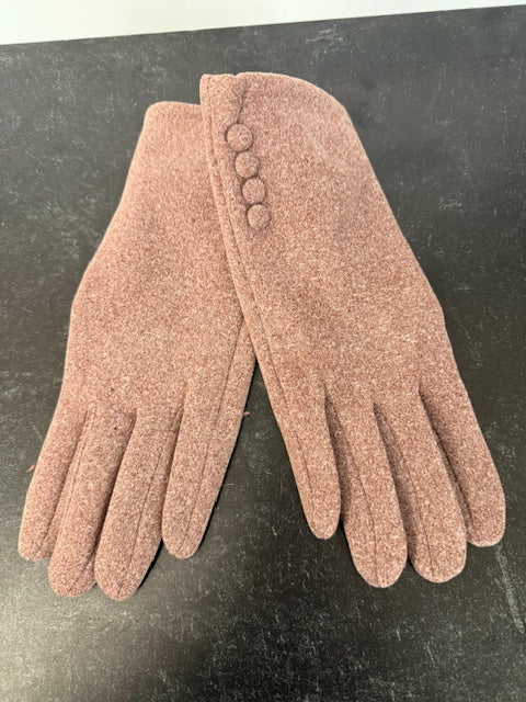 A SINGLE STRAND 4 BUTTON FAUX SUEDE TEXTING GLOVE - ASSORTED