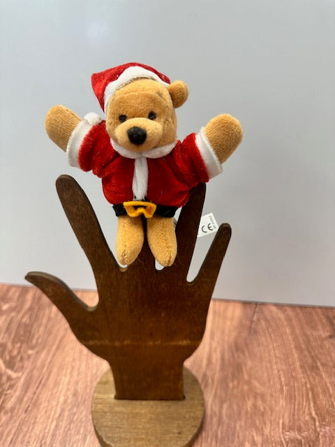 VINTAGE DISNEY FINGER PUPPET - SANTA POOH