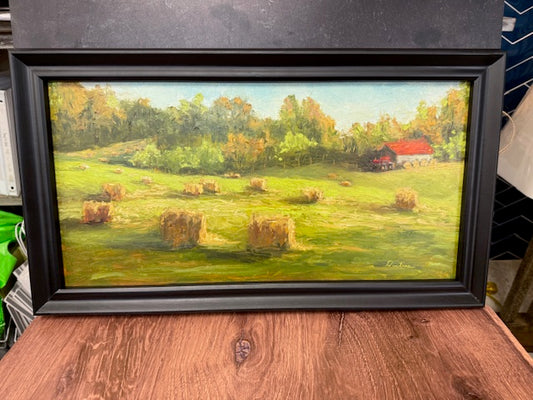 DUSTINE ROBERTS ART - FALL HAY FIELD  10" x 20"