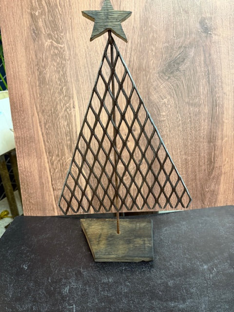 LOCALLY MADE BY JINGO WORKS - METAL MESH CHRISTMAS TREES ON STAND- ASSORTED