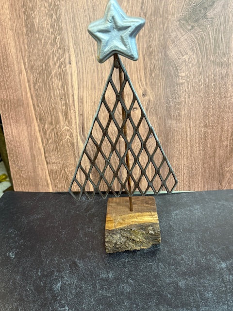 LOCALLY MADE BY JINGO WORKS - METAL MESH CHRISTMAS TREES ON STAND- ASSORTED
