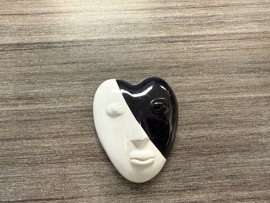 BLACK & WHITE FACE PIN