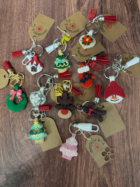CHERRYLAYNE & CO. POLYMER CLAY HOLIDAY KEYCHAINS