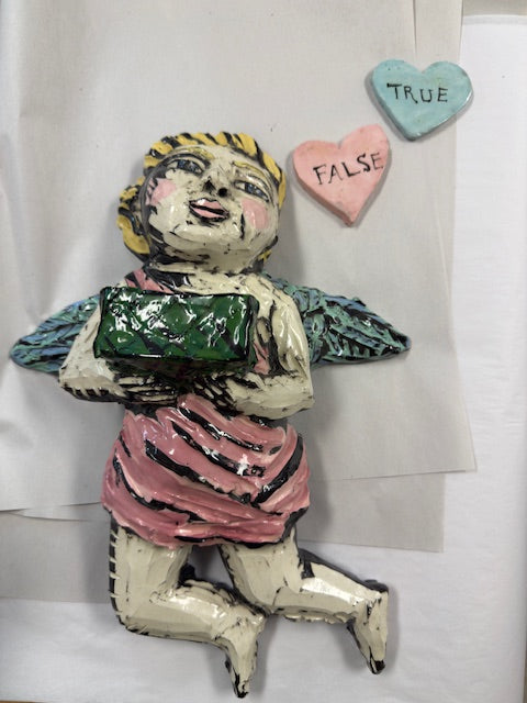 POLLY COOK FOLKART ARTIST -VALENTINE CHERUB