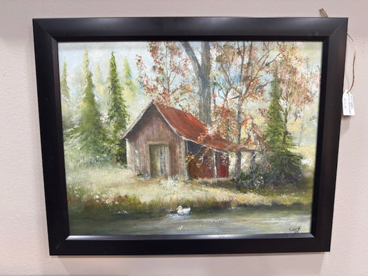GARY CART ORIGINAL OIL - "WOODLAND CABIN"