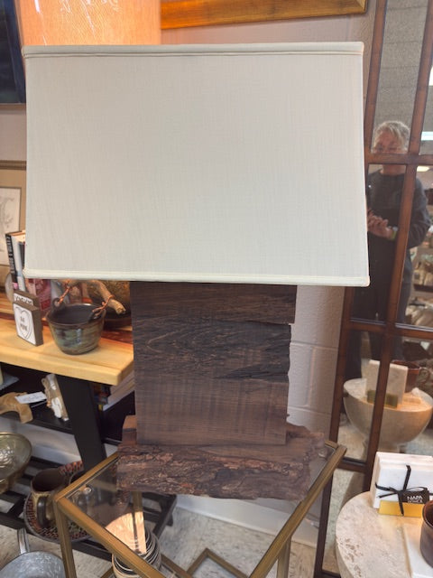 HANDMADE WOOD TABLE LAMP - PREVIOUSLY LOVED