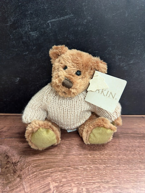 DAKIN TEDDY BEAR NAMED GARRISON WITH BEIGE SWEATER