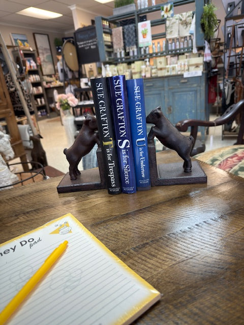 HEAVY CAST IRON FARM ANIMAL BOOKENDS - ANTIQUED BRONZE FINISH