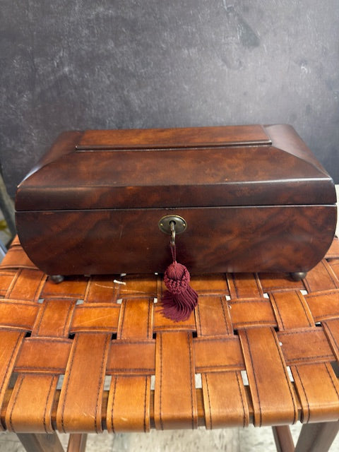 VINTAGE BURLWOOD JEWELRY BOX