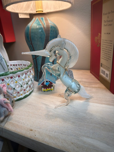 VINTAGE MURANO-STYLE HAND-BLOWN GLASS UNICORN