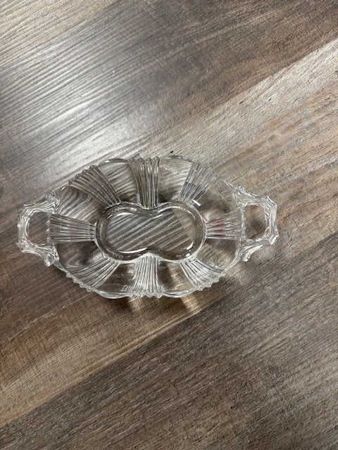 FOSTORIA GLASS SUNRAY PICKLE DISH