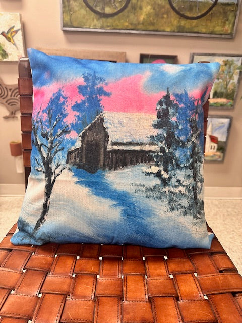 SONDRA LONDON'S ART MADE INTO PILLOWS "WINTER COLLECTION" 18"x18"