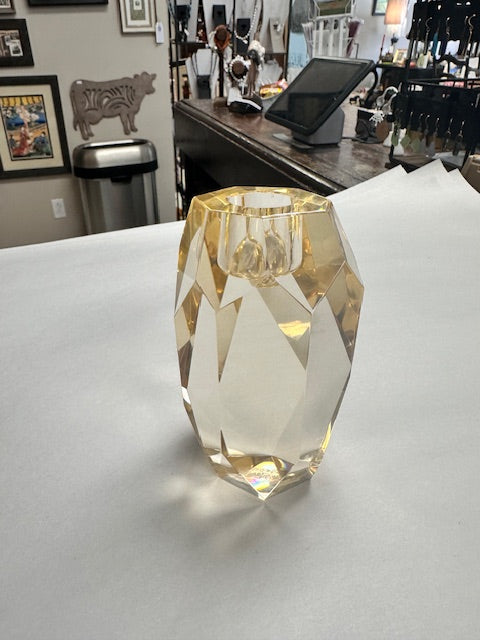 ARTERIORS GEM CUT CRYSTAL CHAMPAGNE AND NEUTRAL CANDLE HOLDERS