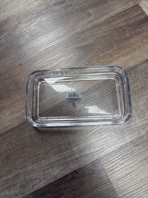 CLEAR GLASS GUEST TOWEL TRAY