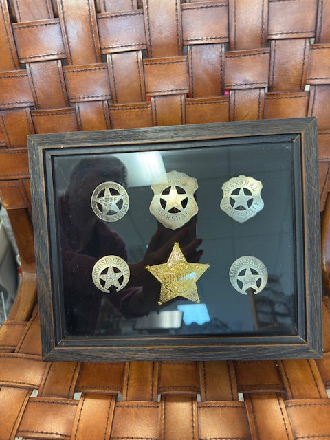 SHERIFF AND MARSHALL BADGES OF THE OLD WEST SHADOWBOX