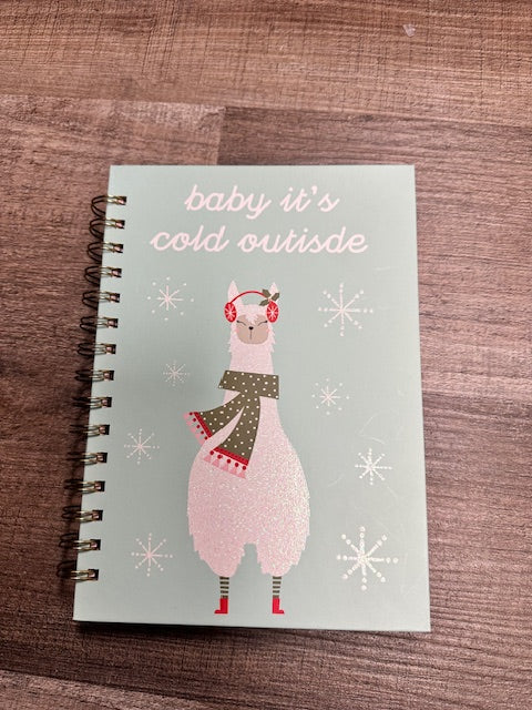 "BABY IT'S COLD OUTSIDE" NOTEBOOK WITH LLAMA