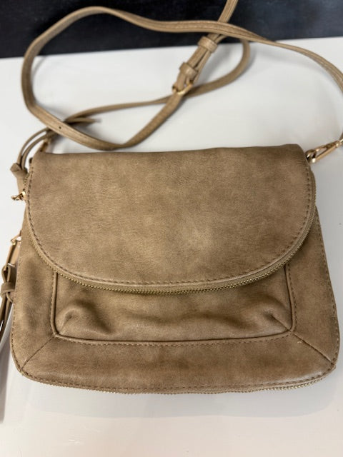 MOD LUXE FAUX LEATHER BEIGE PURSE