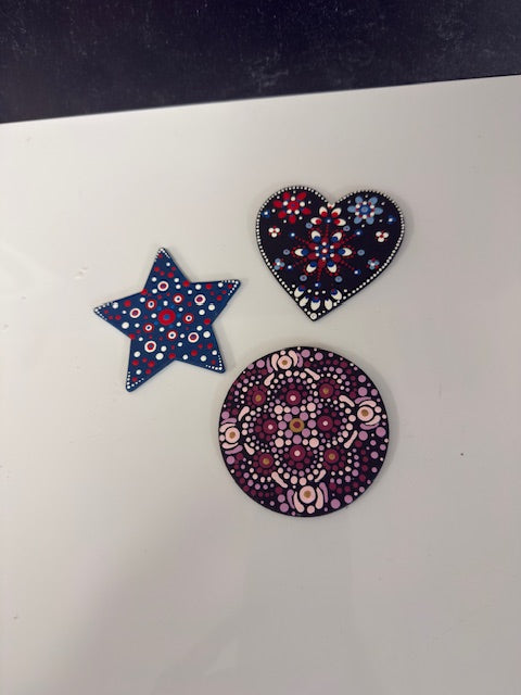 HANDPAINTED DOT ART BY JOAN HATCHER - MAGNETS