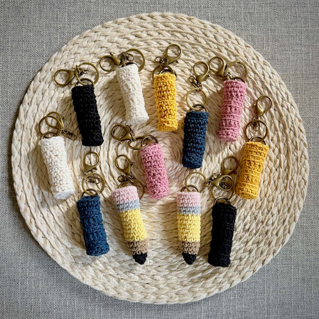 FIDDLE & GRACE KNIT CHAPSTICK HOLDERS - ASSORTED