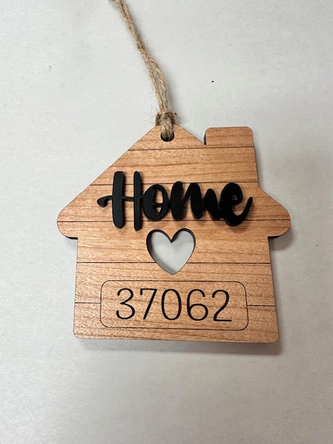 FIDDLE & GRACE WOOD FAIRVIEW TN ZIPCODE 37062 CHRISTMAS ORNAMENT