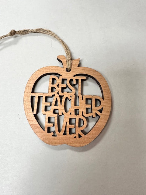 FIDDLE & GRACE BEST TEACHER EVER ORNAMENT