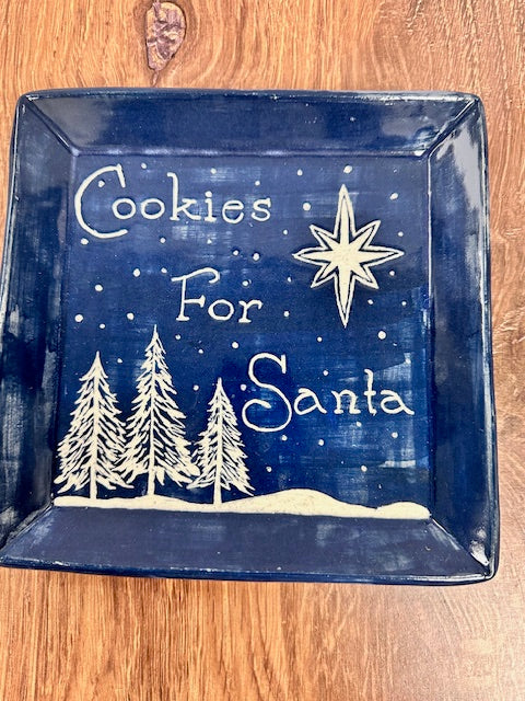 SARAH FORNO POTTERY - COOKIES FOR SANTA PLATES - ASSORTED