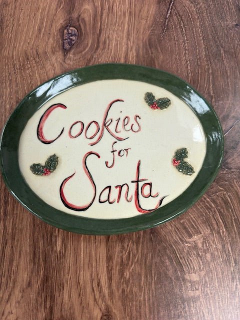 SARAH FORNO POTTERY - COOKIES FOR SANTA PLATES - ASSORTED