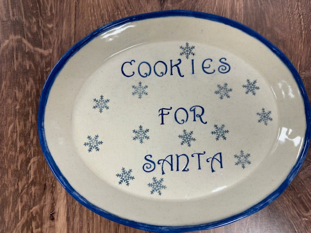 SARAH FORNO POTTERY - COOKIES FOR SANTA PLATES - ASSORTED