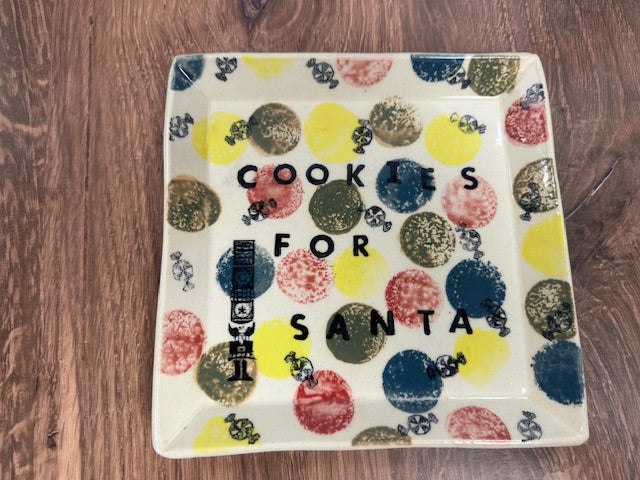 SARAH FORNO POTTERY - COOKIES FOR SANTA PLATES - ASSORTED