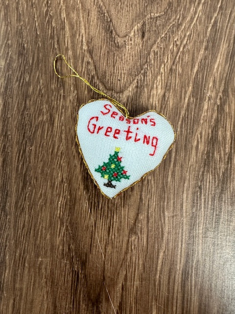 HAND EMBROIDERED CHRISTMAS ORNAMENTS - ASSORTED