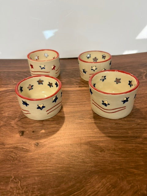 BEAR WALLOW POTTERY BY JANNA COX - AMERICANA 4th of JULY - ASSORTED