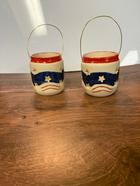 BEAR WALLOW POTTERY BY JANNA COX - AMERICANA 4th of JULY - ASSORTED