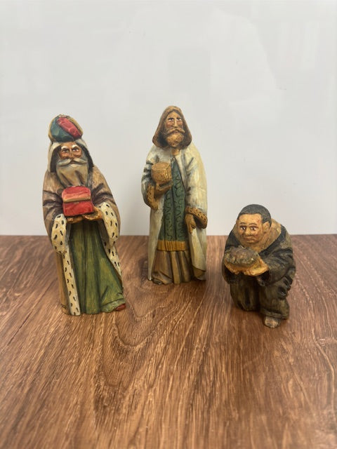 SET OF 3 VINTAGE SILVESTRI COSTANZA WISE MEN FIGURINES - MAGI KING NATIVITY CHRISTMAS