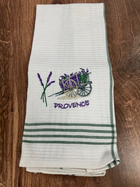 FRENCH COTTON EMBROIDERED KITCHEN TOWELS - ASSORTED