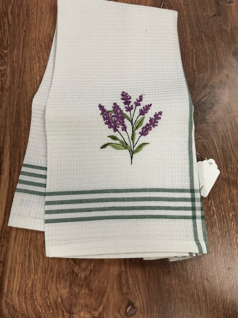 FRENCH COTTON EMBROIDERED KITCHEN TOWELS - ASSORTED