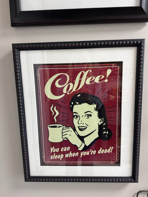 NOSTALGIC VINTAGE METAL WALL SIGN:  COFFEE 18 1/2" x 22"