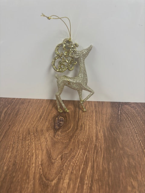 GLITTER REINDEER ORNAMENT