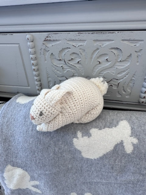 BUNNY COTTON KNIT BABY RATTLE